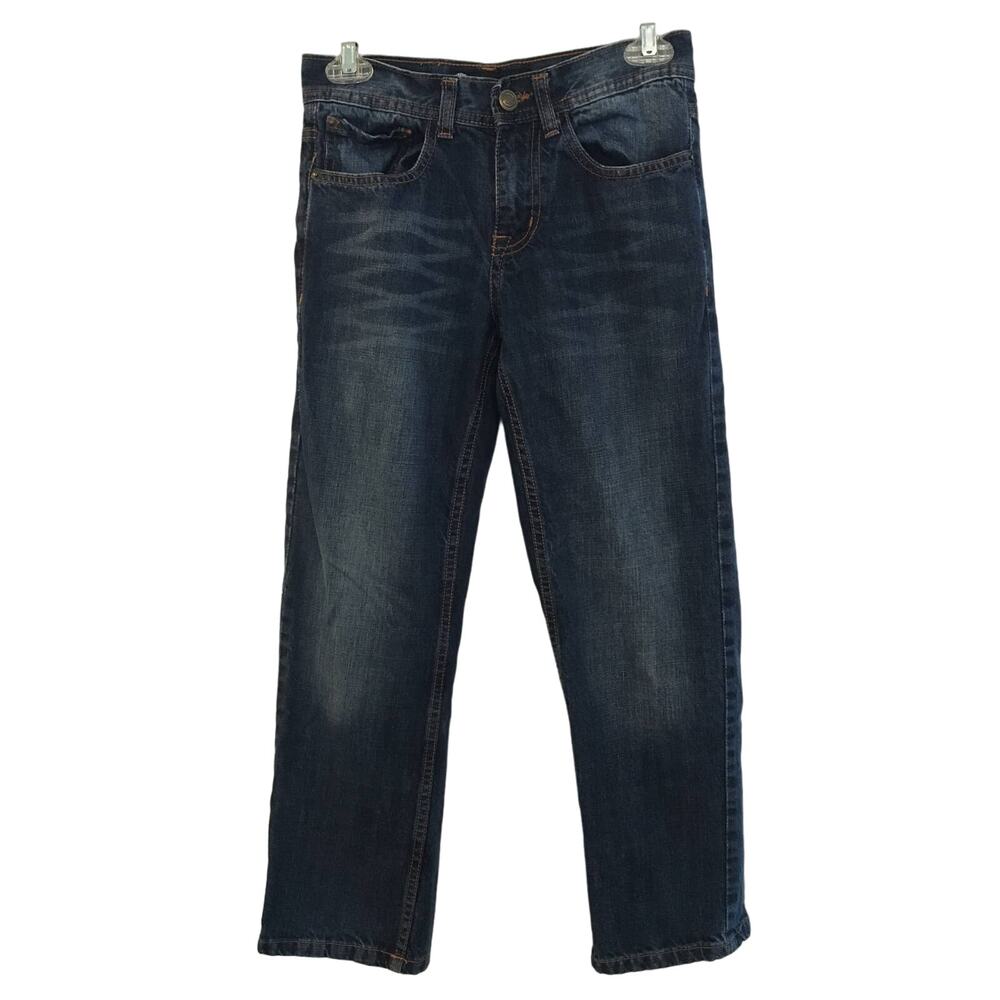 Akademiks Size 8 Kids Dark Wash Jeans Back Button Pockets